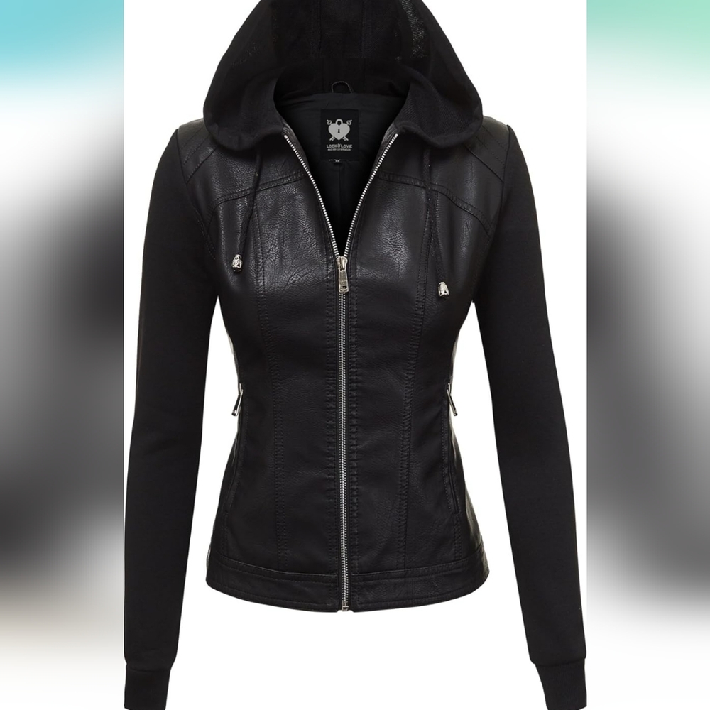 Faux Leather Hoodie